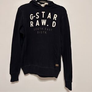 G-Star Raw Mens Size Medium Black Knit Pullover Hoodie Modern Streetwear Edgy